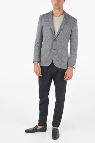 Virgin Wool Silk ACADEMY SOFT Blazer with Notch Lapel