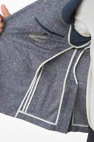 Virgin Wool Silk ACADEMY SOFT Blazer with Notch Lapel