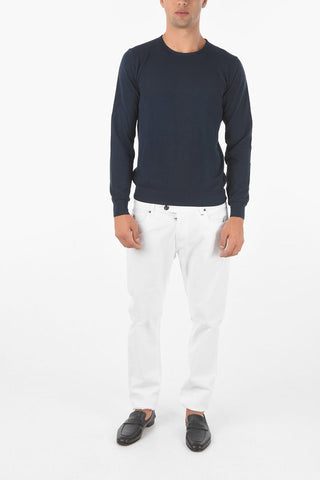Crew Neck Hopsack Cotton Sweater