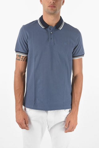 Contrasting Edge Hopsack Cotton Polo