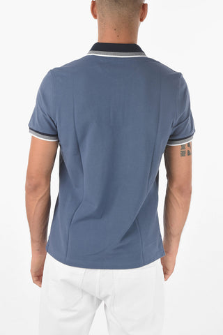Contrasting Edge Hopsack Cotton Polo