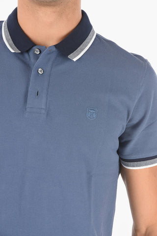 Contrasting Edge Hopsack Cotton Polo