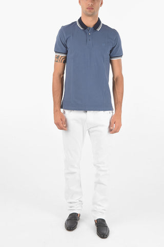 Contrasting Edge Hopsack Cotton Polo