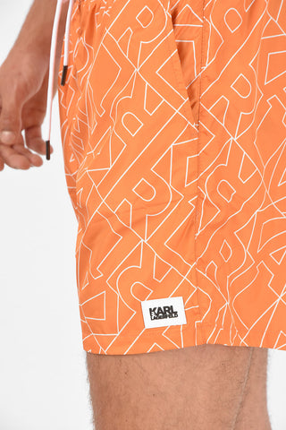 Printed KARL ALL OVER Boxer Swimsuit