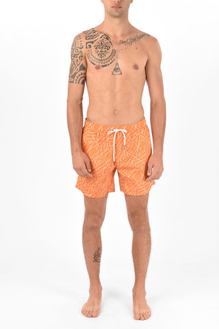 Printed KARL ALL OVER Boxer Swimsuit