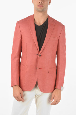 Virgin Wool Silk GATE Blazer with Notch Lapel