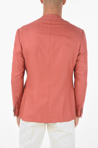 Virgin Wool Silk GATE Blazer with Notch Lapel