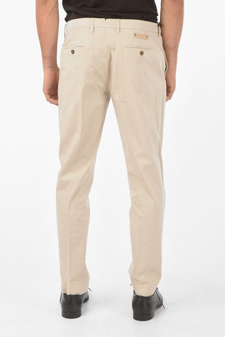 ID Stretched Cotton DOLORES Chino Pants with Herringbone Pattern