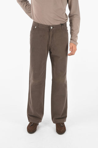 ID COUTURE Moleskin Cotton Pants with 5 Pockets