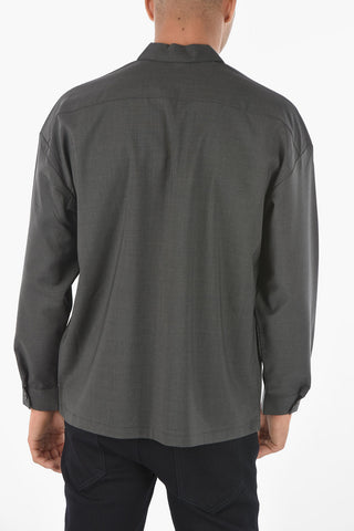 Camicia in Lana Vergine con Chiusura a Zip