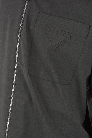 Camicia in Lana Vergine con Chiusura a Zip