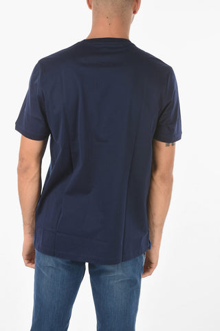 Crew Neck Striped Motif Cotton T-Shirt