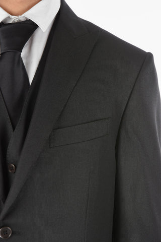 3-Piece Lurex Pinstriped Suit with Peak Lapel