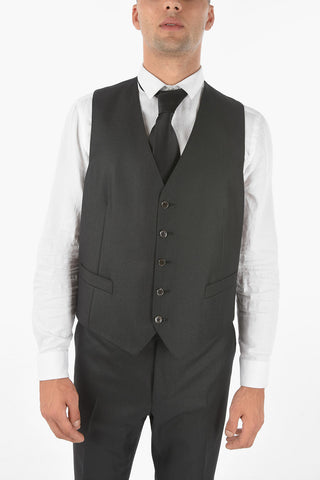 3-Piece Lurex Pinstriped Suit with Peak Lapel