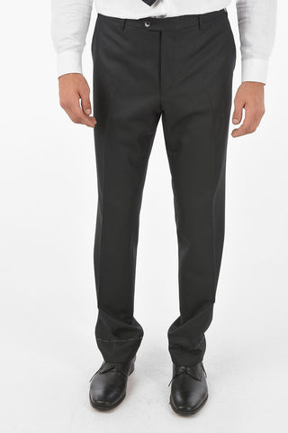 3-Piece Lurex Pinstriped Suit with Peak Lapel