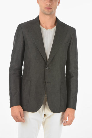 CC COLLECTION Flax Cotton REWARD Blazer with Notch Lapel