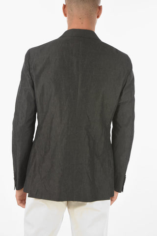 CC COLLECTION Flax Cotton REWARD Blazer with Notch Lapel