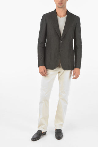 CC COLLECTION Flax Cotton REWARD Blazer with Notch Lapel