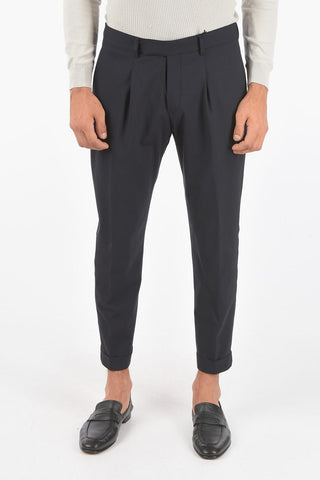 CC COLLECTION Virgin Wool RESET Capri Pants with Single Pleat