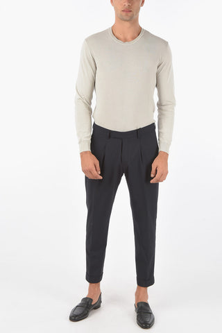 CC COLLECTION Virgin Wool RESET Capri Pants with Single Pleat