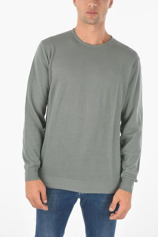 Crew Neck Hopsack Cotton Sweater