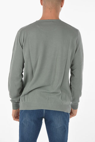 Crew Neck Hopsack Cotton Sweater