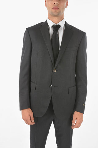 virgin wool side vents notch lapel ACADEMY 2-button suit