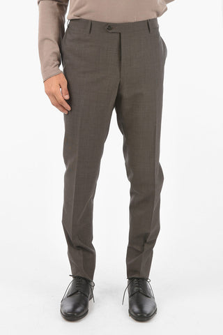 Virgin Wool ACADEMY 4-pocket Pants with Bird's Eye Pattern