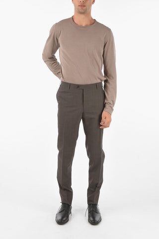 Virgin Wool ACADEMY 4-pocket Pants with Bird's Eye Pattern
