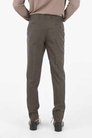 Virgin Wool ACADEMY 4-pocket Pants with Bird's Eye Pattern