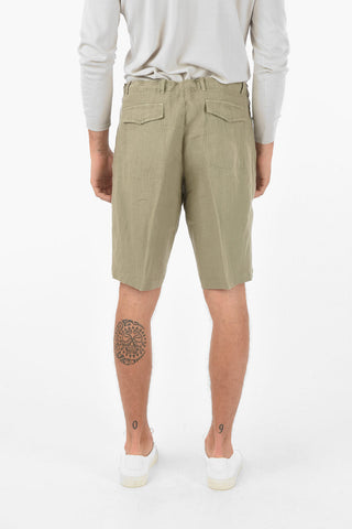 ID Shorts in Lino con Elastico in Vita