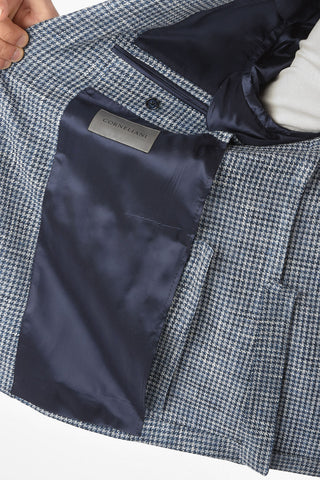 Flax Blend GATE Blazer with Houndstooth Pattern