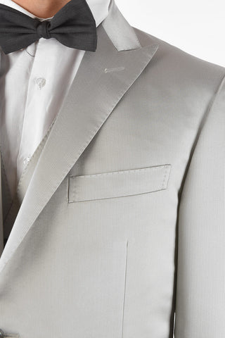 hairline striped no vent peak lapel CERIM.LEADER 3 piece waistcoat suit