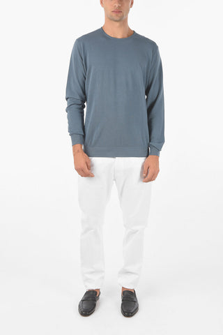 Hopsack-Cotton Crewneck