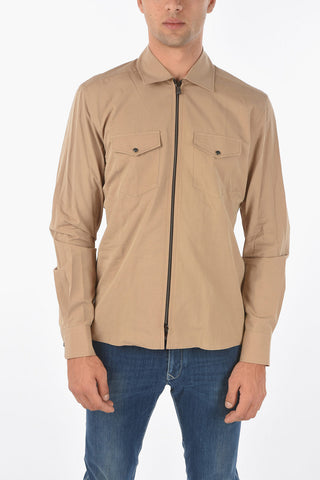 Zip Fastened Shirt with Double Breast Pocket