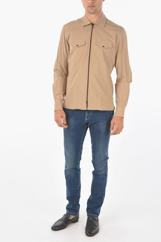 Zip Fastened Shirt with Double Breast Pocket