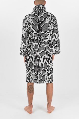 HOME animal printed cotton bathrobe