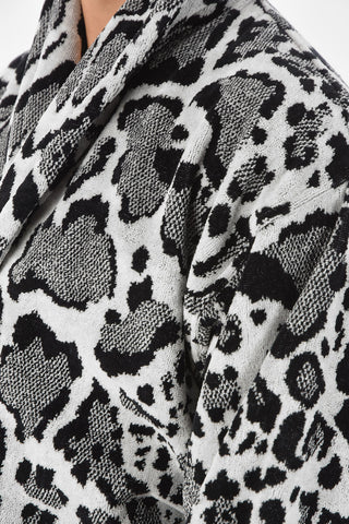 HOME animal printed cotton bathrobe