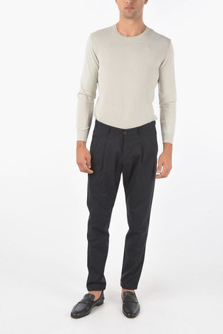 CC COLLECTION Virgin Wool Blend Pants with Double-pleat