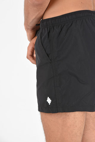 drawstring waist 3 pockets solid color CROSS swim shorts