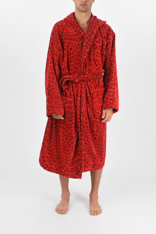 HOME animal patterned sponge bathrobe with hood