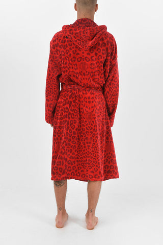 HOME animal patterned sponge bathrobe with hood