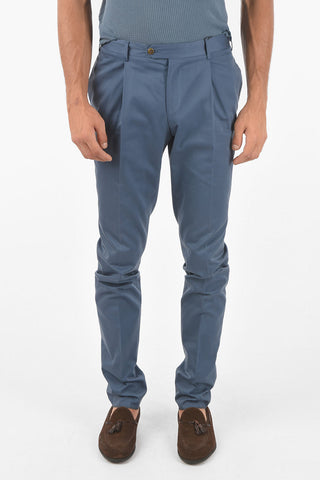 Cotton Cashmere ACADEMY Single-pleated Chino Pants