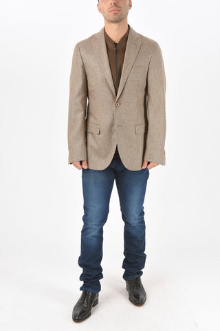 ID Blazer IDENTITY in Seta District Check con Dettagli Removibili