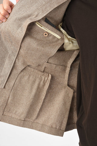 ID Blazer IDENTITY in Seta District Check con Dettagli Removibili
