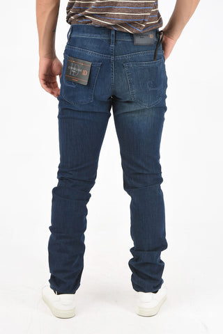 ID LUXURY DENIM Dark-washed Stretched Jeans with 5 Pockets 17cm