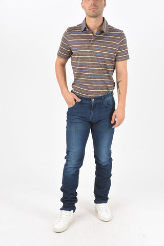 ID LUXURY DENIM Dark-washed Stretched Jeans with 5 Pockets 17cm