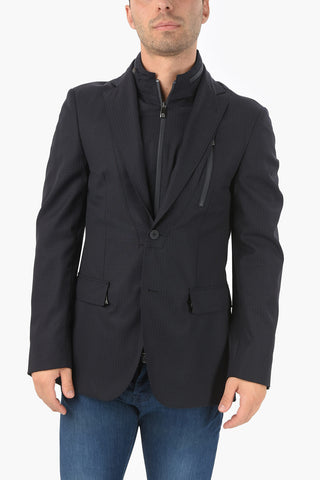 ID Blazer IDENTITY con Motivo Gingham e Dettagli Removibili