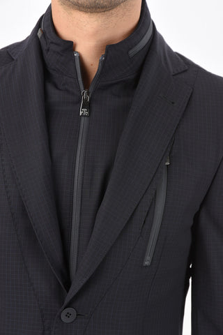 ID Blazer IDENTITY con Motivo Gingham e Dettagli Removibili
