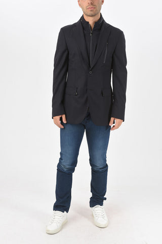 ID Blazer IDENTITY con Motivo Gingham e Dettagli Removibili